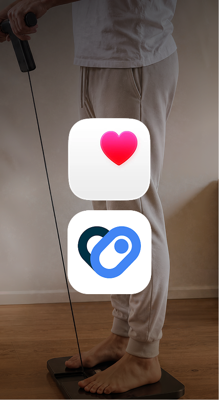 Syncs with Apple Health, Google Health Connect